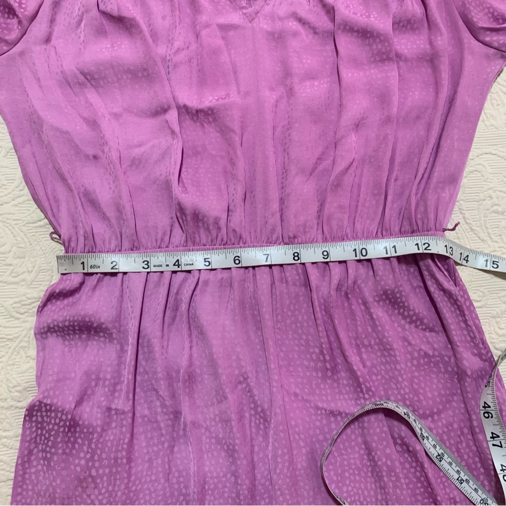 Simply Vera Vera Wang Lavender V-Neck Asymmetrical Ruffle Hem Line Shirt Dress - Picture 6 of 7